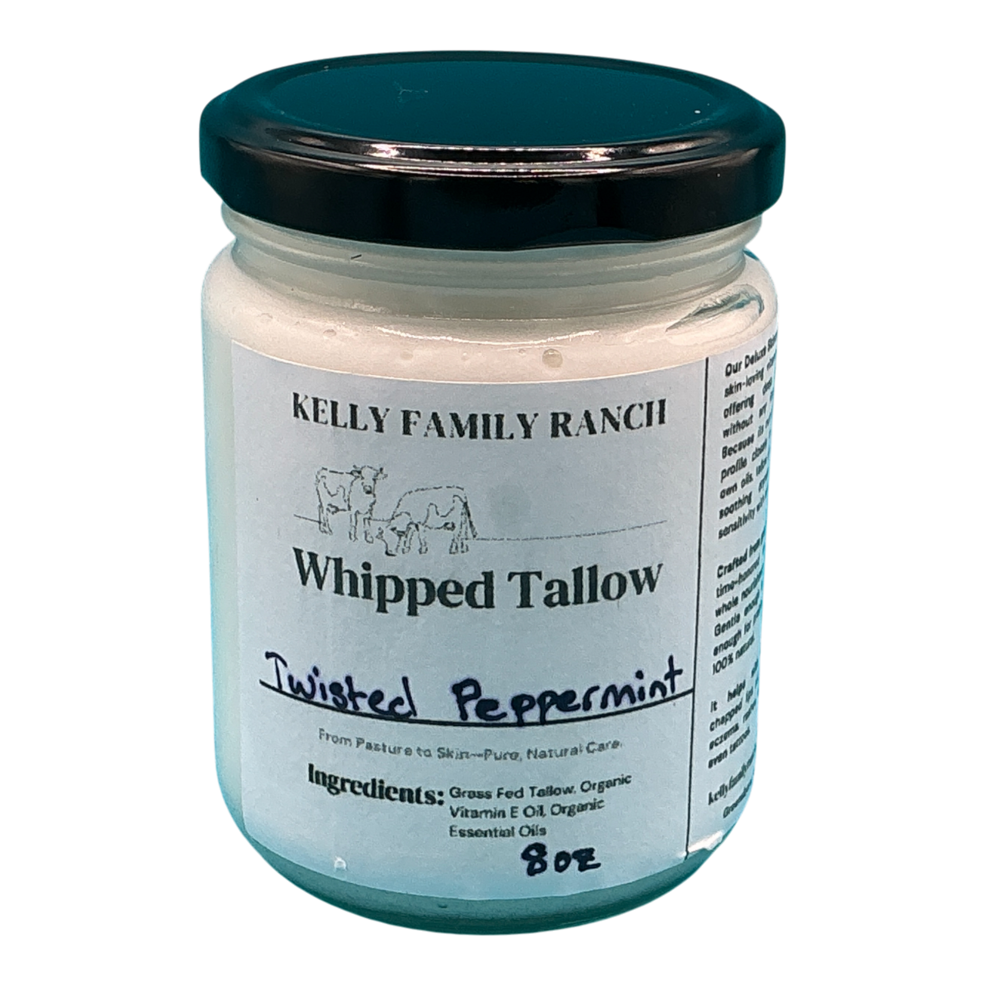 Kelly Family Ranch Whipped Tallow 8oz - Twisted Peppermint