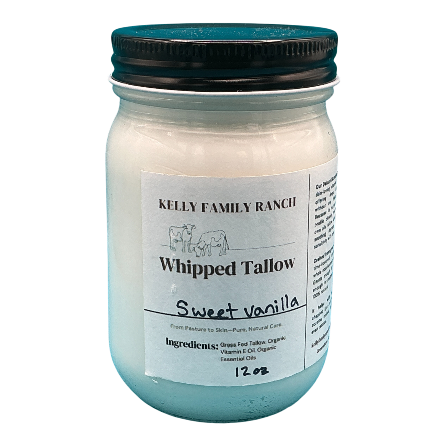 Kelly Family Ranch Whipped Tallow 12oz - Sweet Vanilla