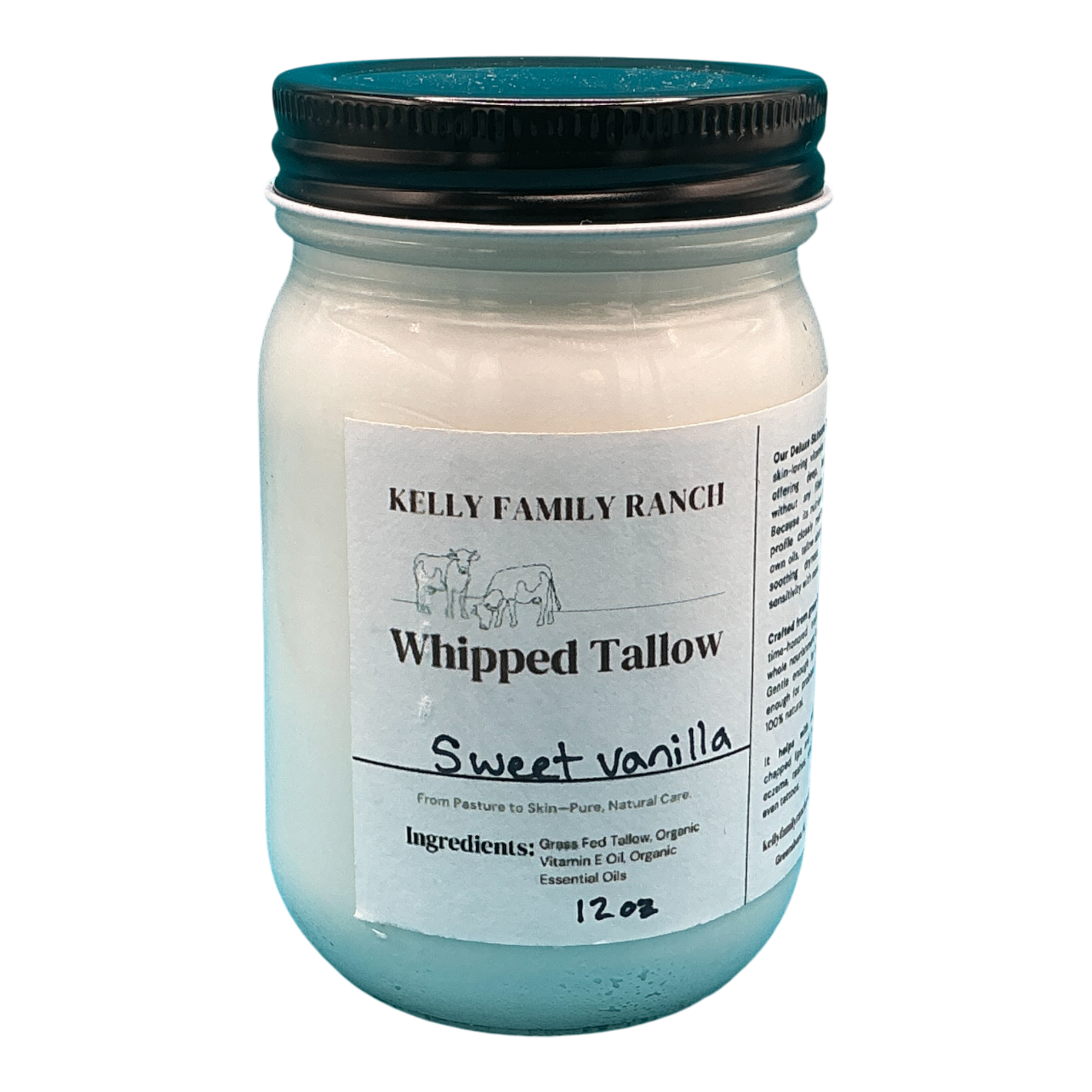 Kelly Family Ranch Whipped Tallow 12oz - Sweet Vanilla
