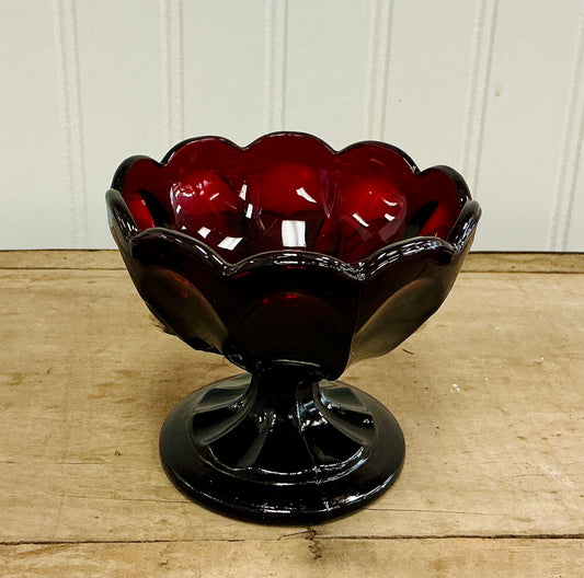 Anchor Hocking Fairfield Ruby Red Compote Bowl