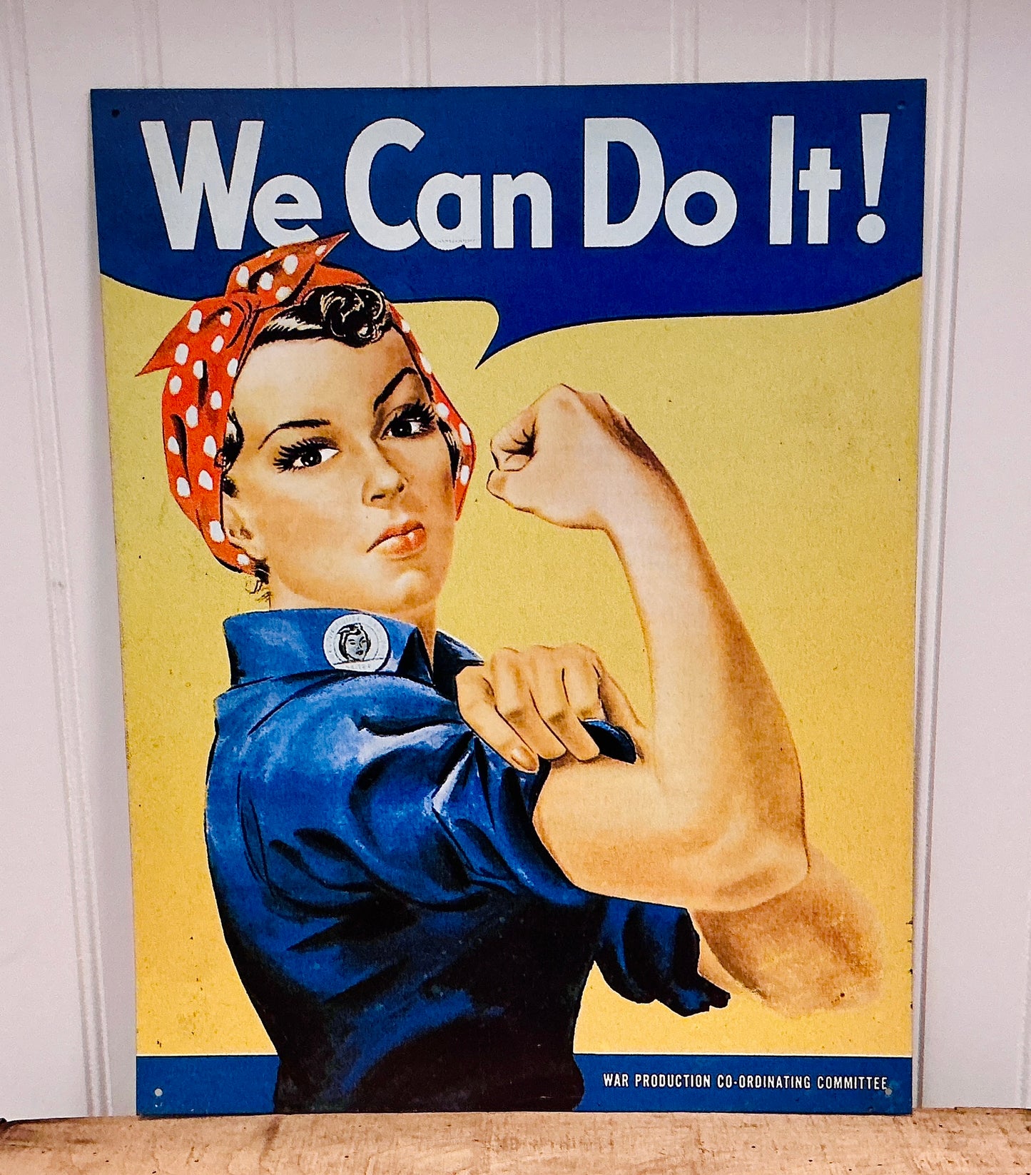 Reproduction Rosie the Riveter Metal Sign