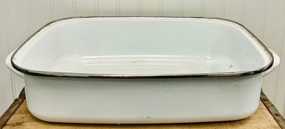Vintage Rectangular Enamelware Roasting Pan