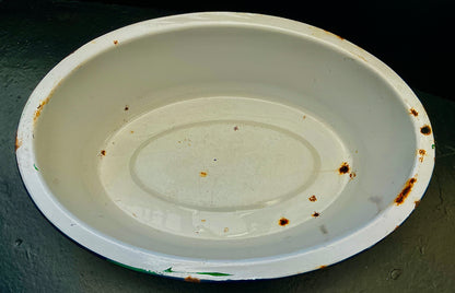 Vintage Enamelware Baby Bath Tub