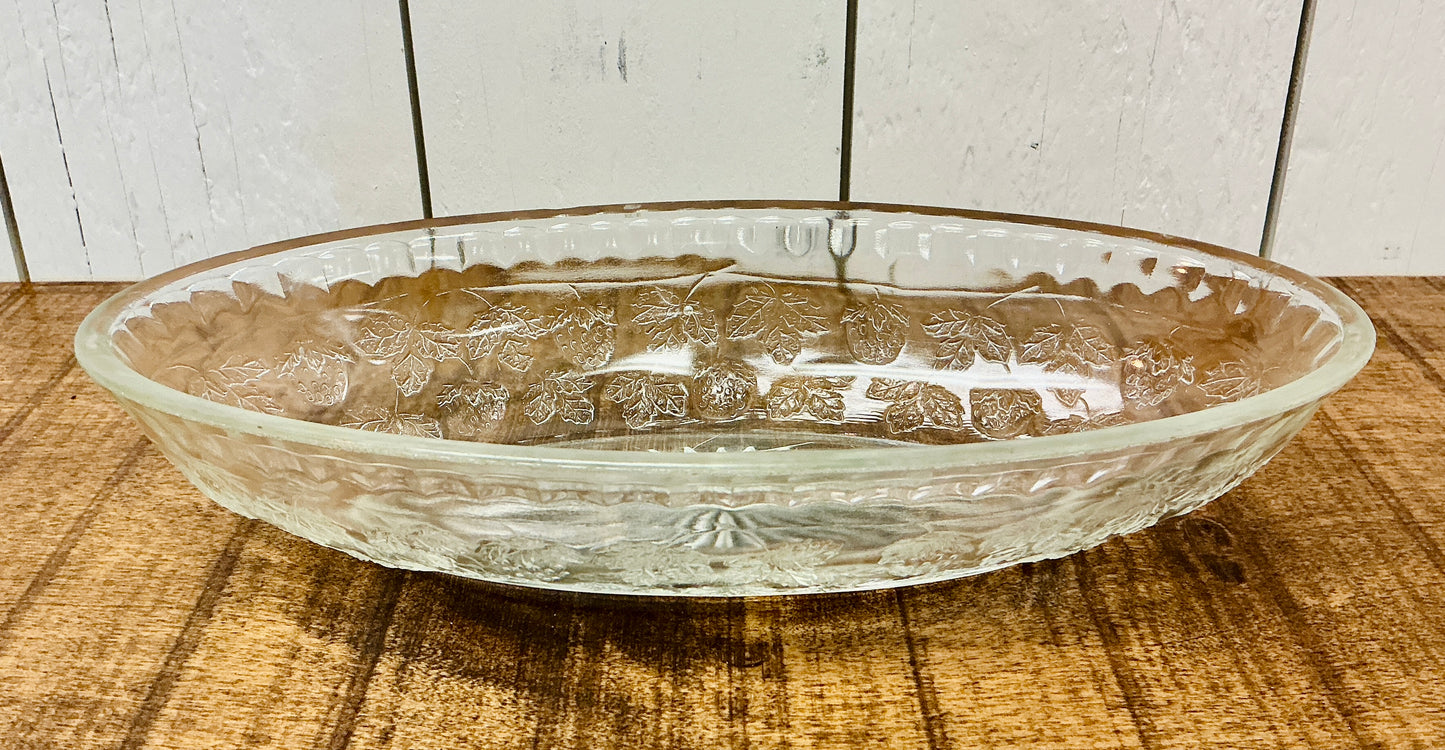 Jenkins Glass Co. Falcon Strawberry Oval Bowl