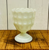 Vintage Thumbprint Milk Glass Compote Candy Dish