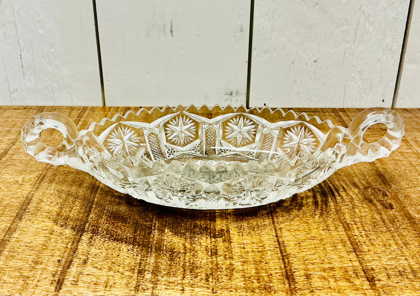 Vintage Imperial Glass Mogul Relish Dish with Handles