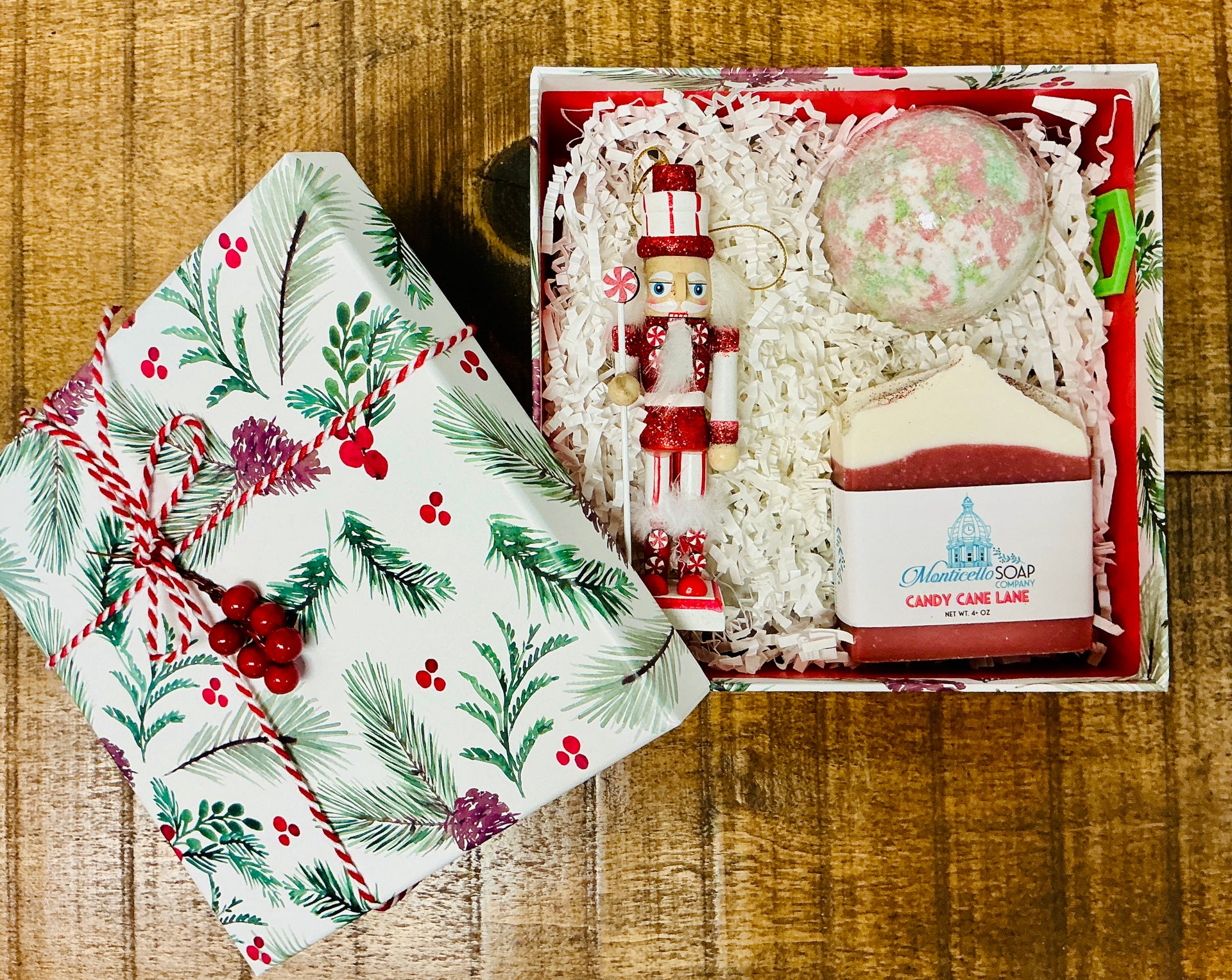 Candy Cane Nutcracker Gift Set