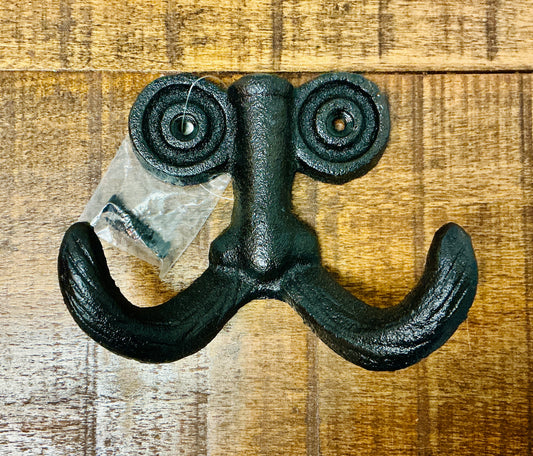 Large Cast Iron Mustache Wall Hook