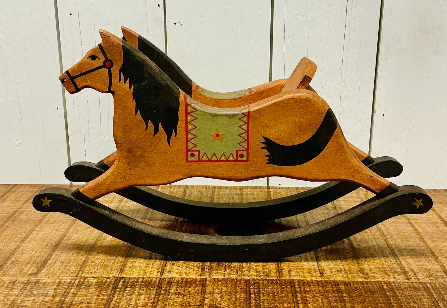 Vintage Folk Art Painted Rocking Horse