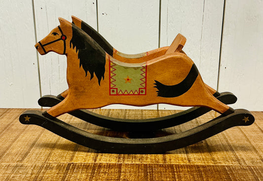 Vintage Folk Art Painted Rocking Horse