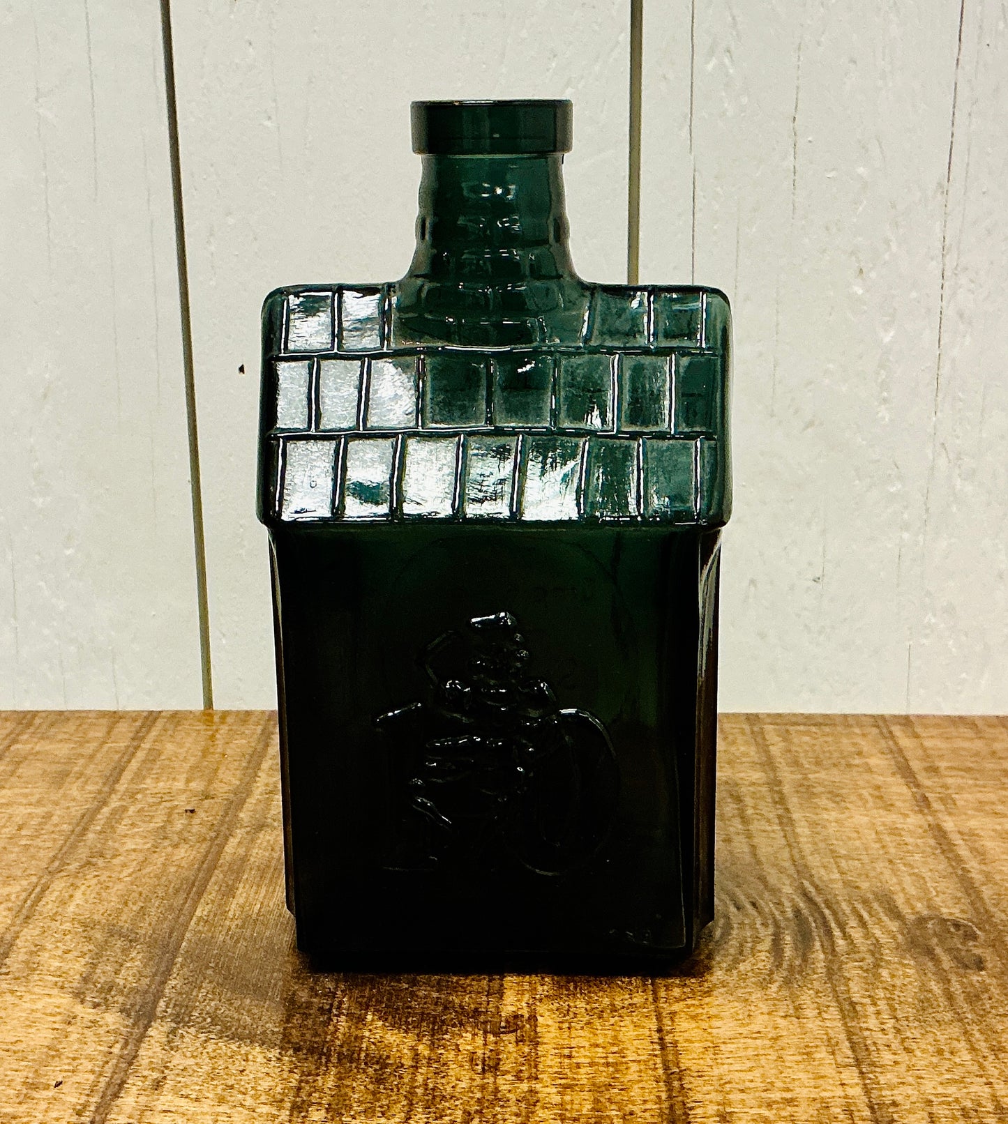Vintage Wheaton Glass 1979 Greetings of the Season" Ten Lords a Leaping Black Glass Bottle