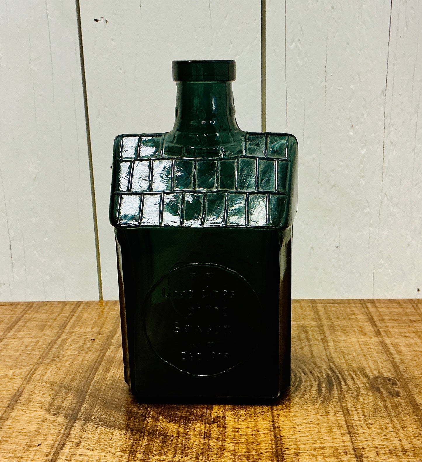 Vintage Wheaton Glass 1979 Greetings of the Season" Ten Lords a Leaping Black Glass Bottle