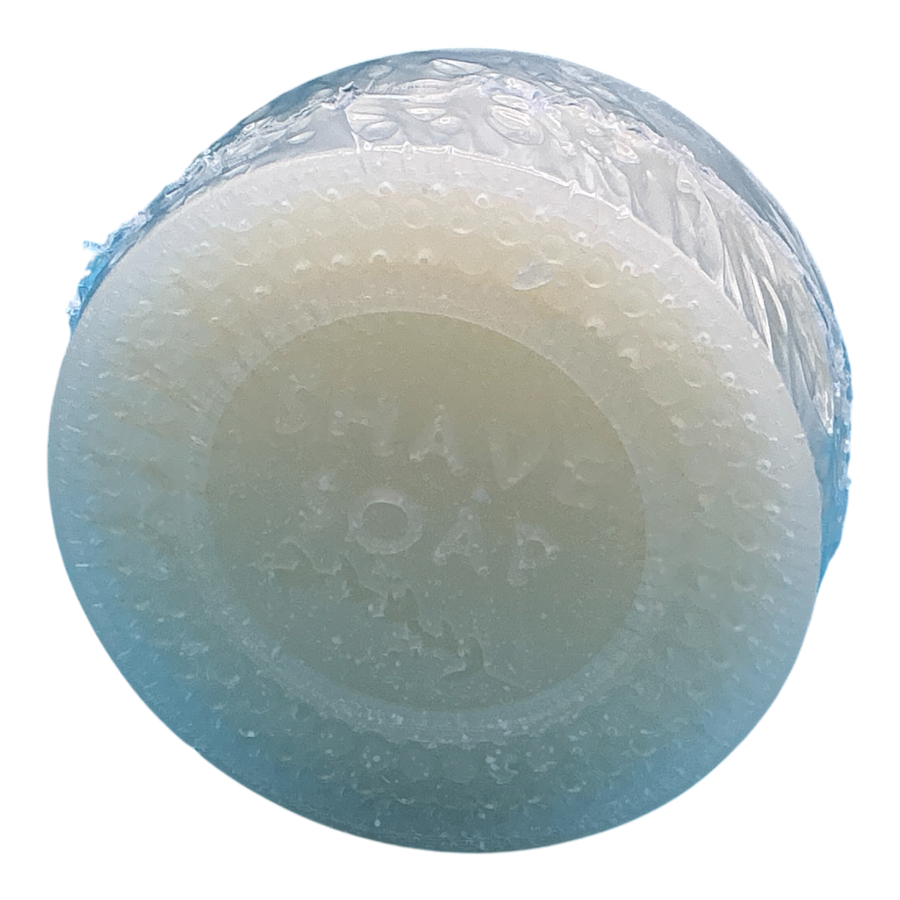 Sandalwood Shave Bar 3.5 oz by Monticello Soap Company, full-size sandalwood EO shave soap with kaolin clay