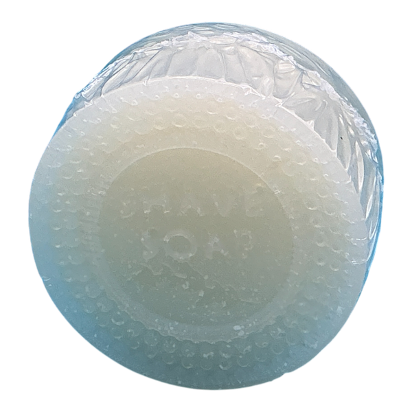 Sandalwood Shave Bar 2.4 oz by Monticello Soap Company, sandalwood EO shave soap with kaolin clay