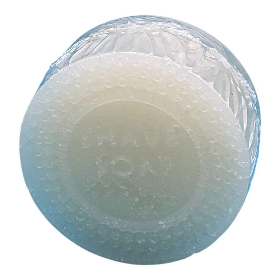 Sandalwood Shave Bar 2.4 oz by Monticello Soap Company, sandalwood EO shave soap with kaolin clay