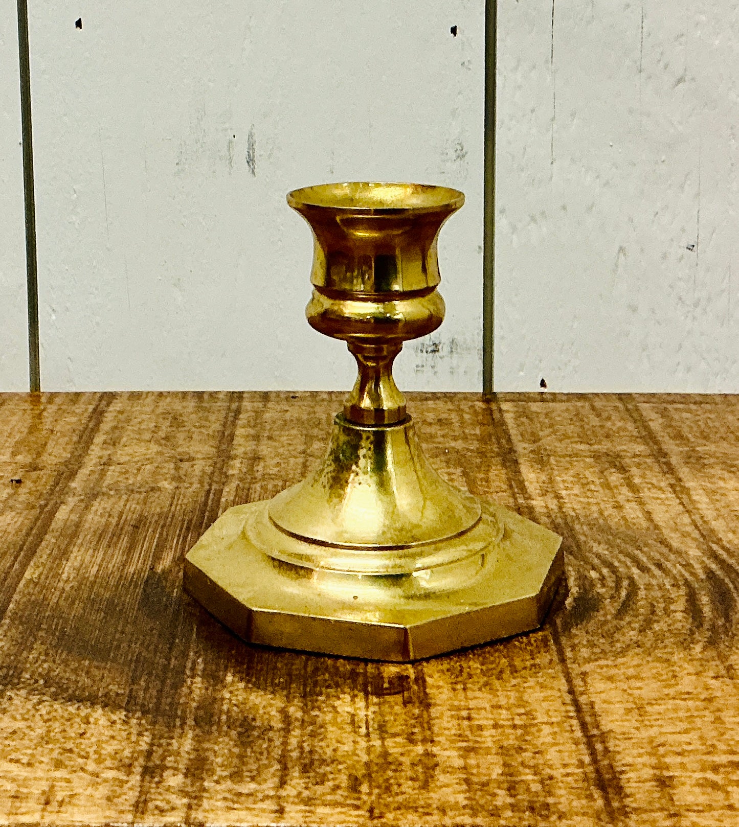 Vintage Brass Candlestick Holders, 1 pair, vintage one-of-a-kind find from Monticello Soap Company