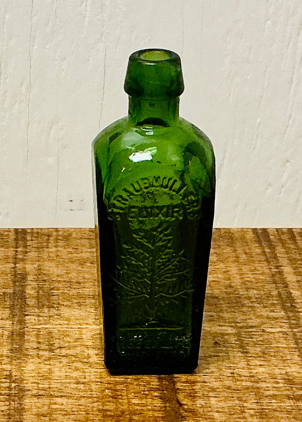 Vintage Straubmuller's Elixir "Tree of Life" Glass Bottle, vintage one-of-a-kind find from Monticello Soap Company