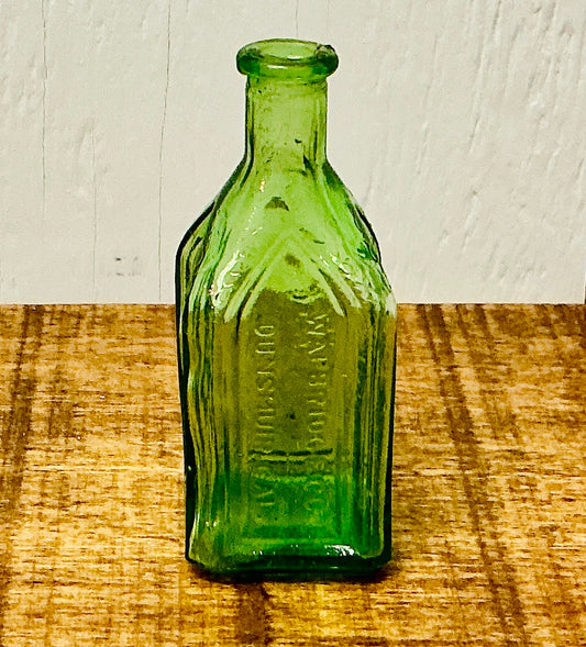 Vintage Green Glass Chief Wahoo Electric Tonic Bottle