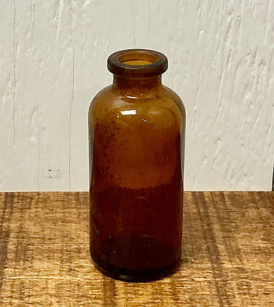 Vintage Small Amber Apothecary or Medicine Jar