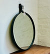Round Black Industrial Mirror