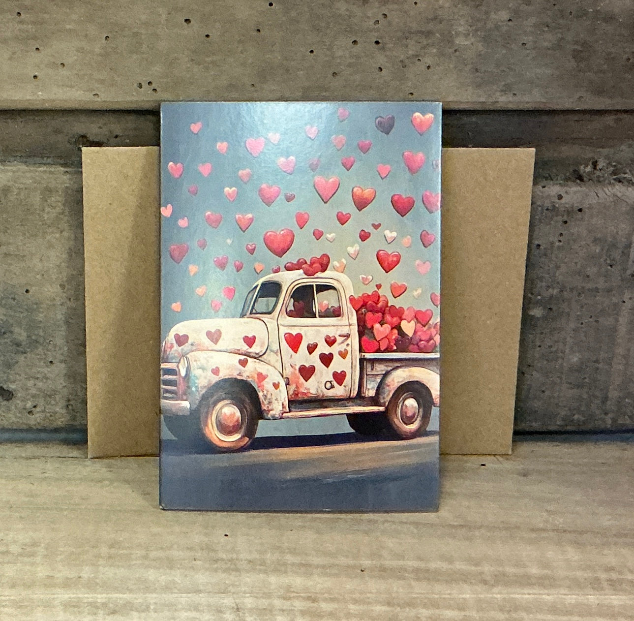 Valentine's Day Greeting Card with Vintage Truck