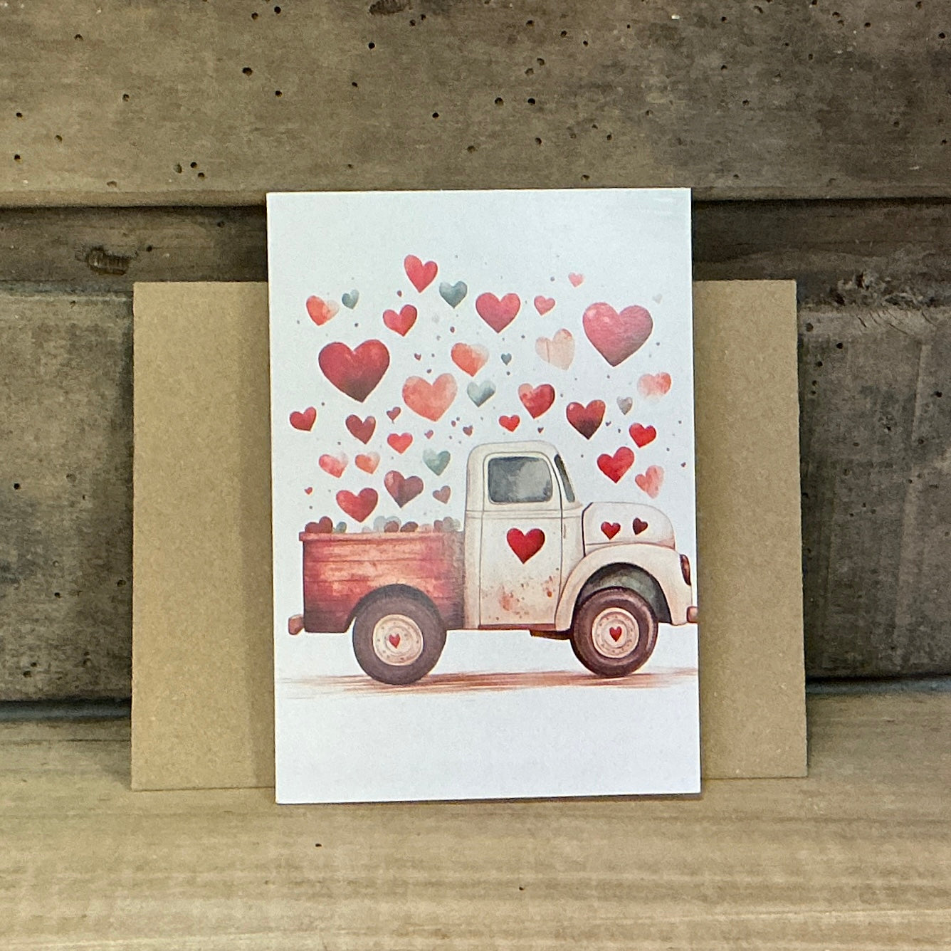 Valentine's Day Greeting Card with Vintage Truck