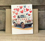 Valentine's Day Greeting Card with Vintage Truck