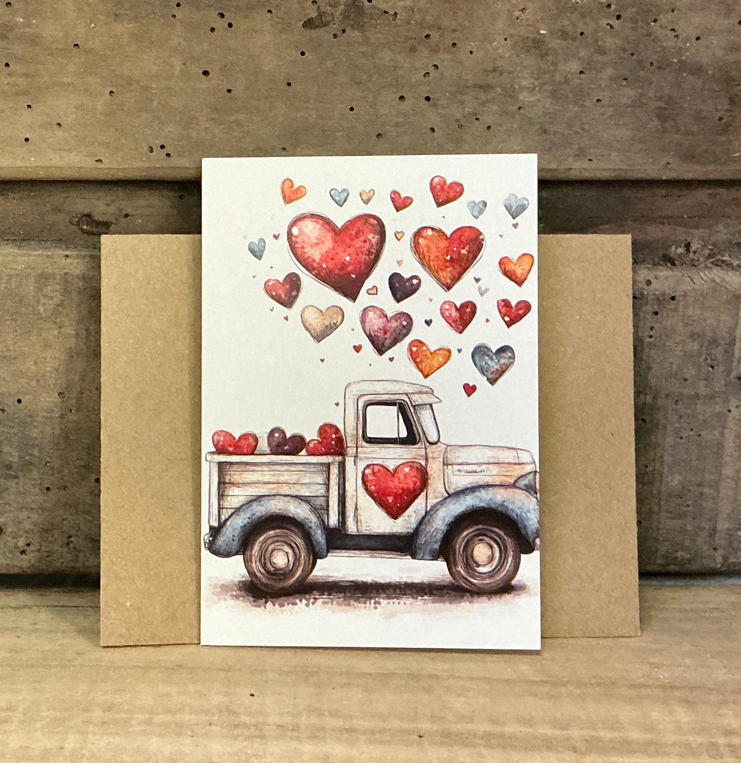 Valentine's Day Greeting Card with Vintage Truck