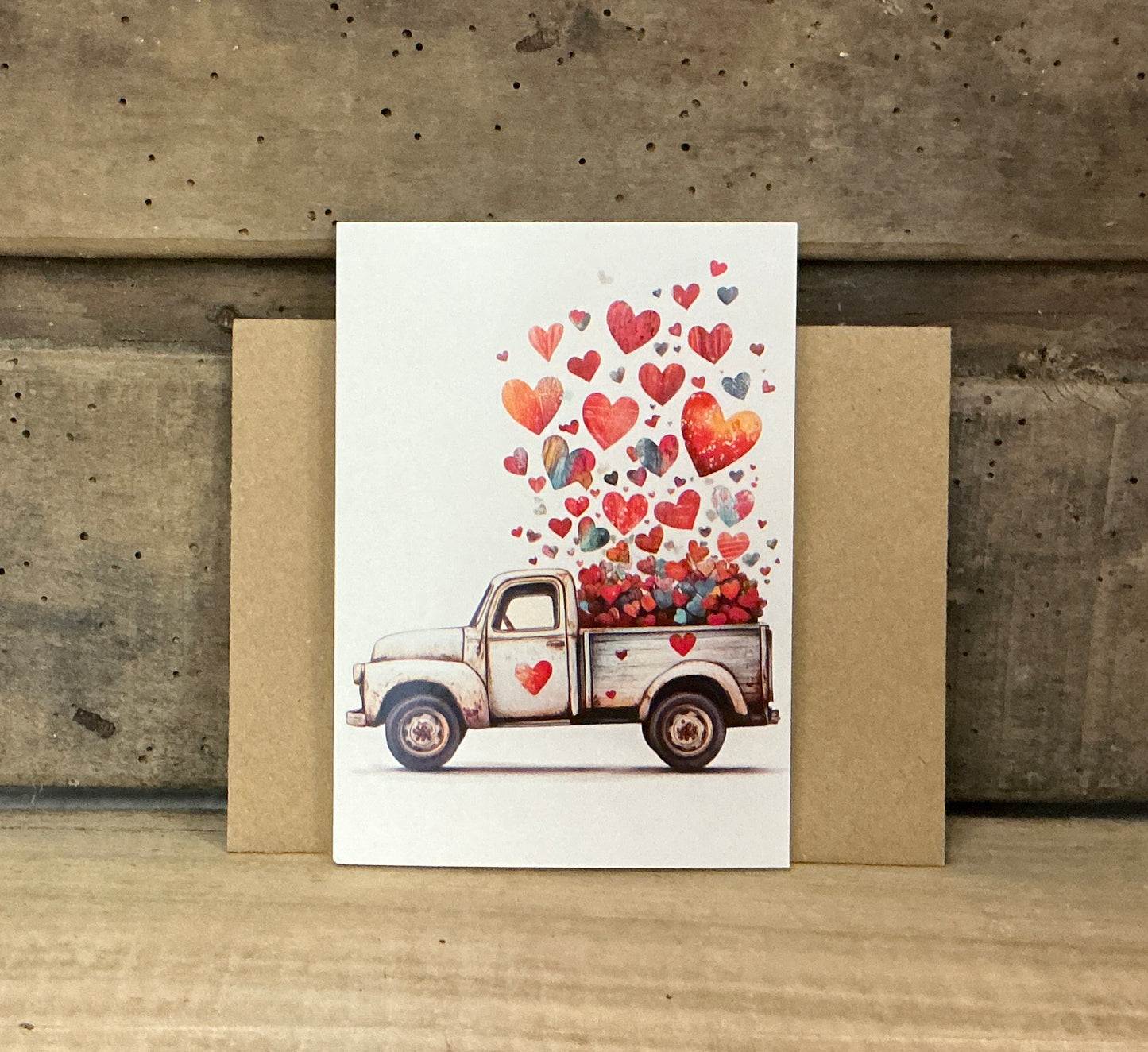 Valentine's Day Greeting Card with Vintage Truck