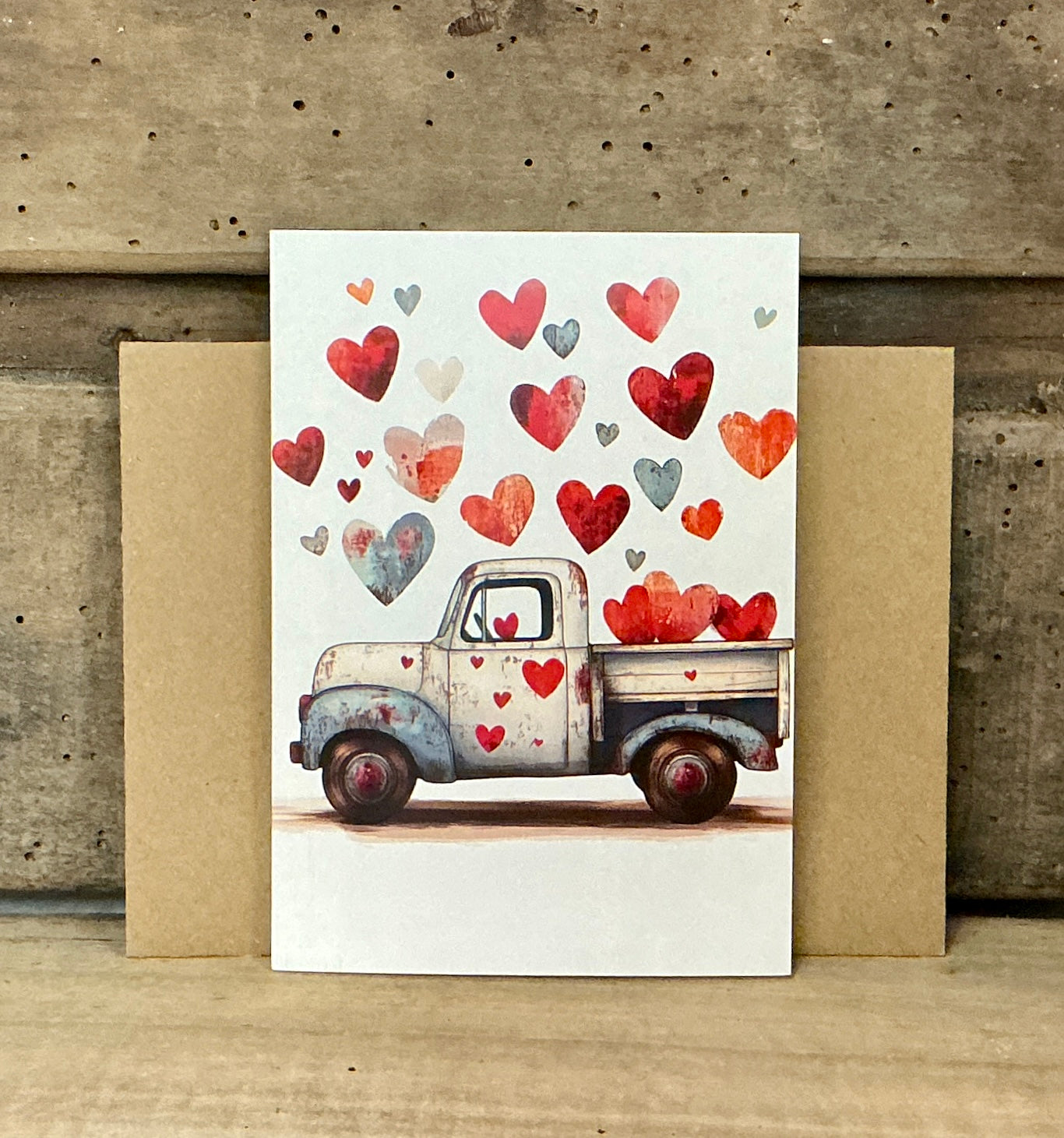 Valentine's Day Greeting Card with Vintage Truck