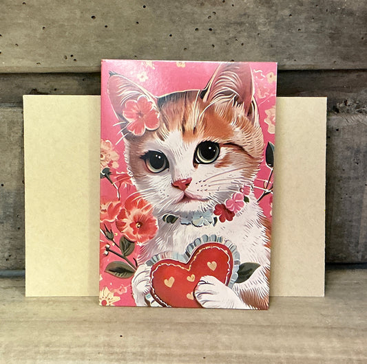 Valentine's Greeting Cards with Cat Theme