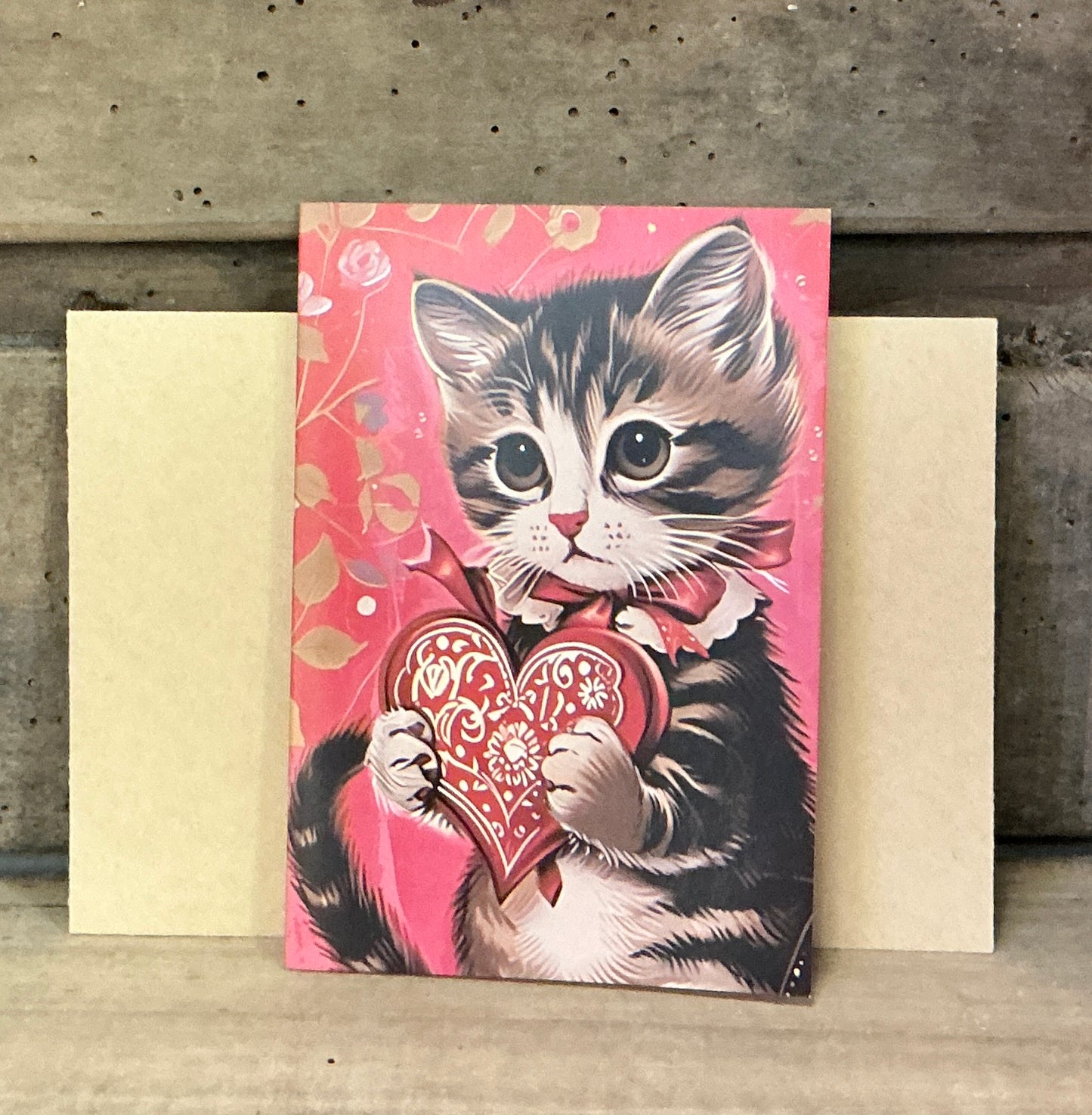Valentine's Greeting Cards with Cat Theme