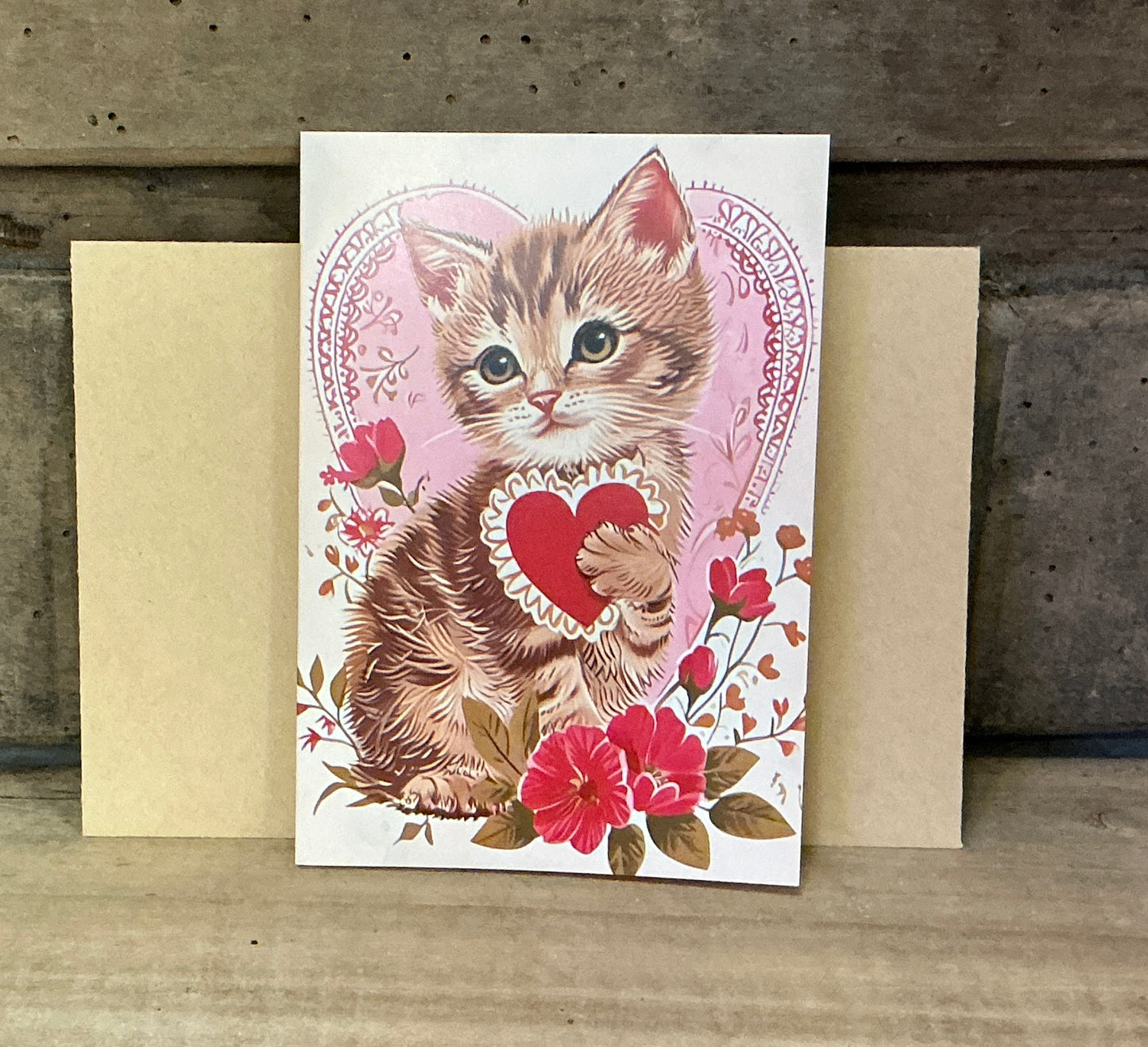 Valentine's Greeting Cards with Cat Theme