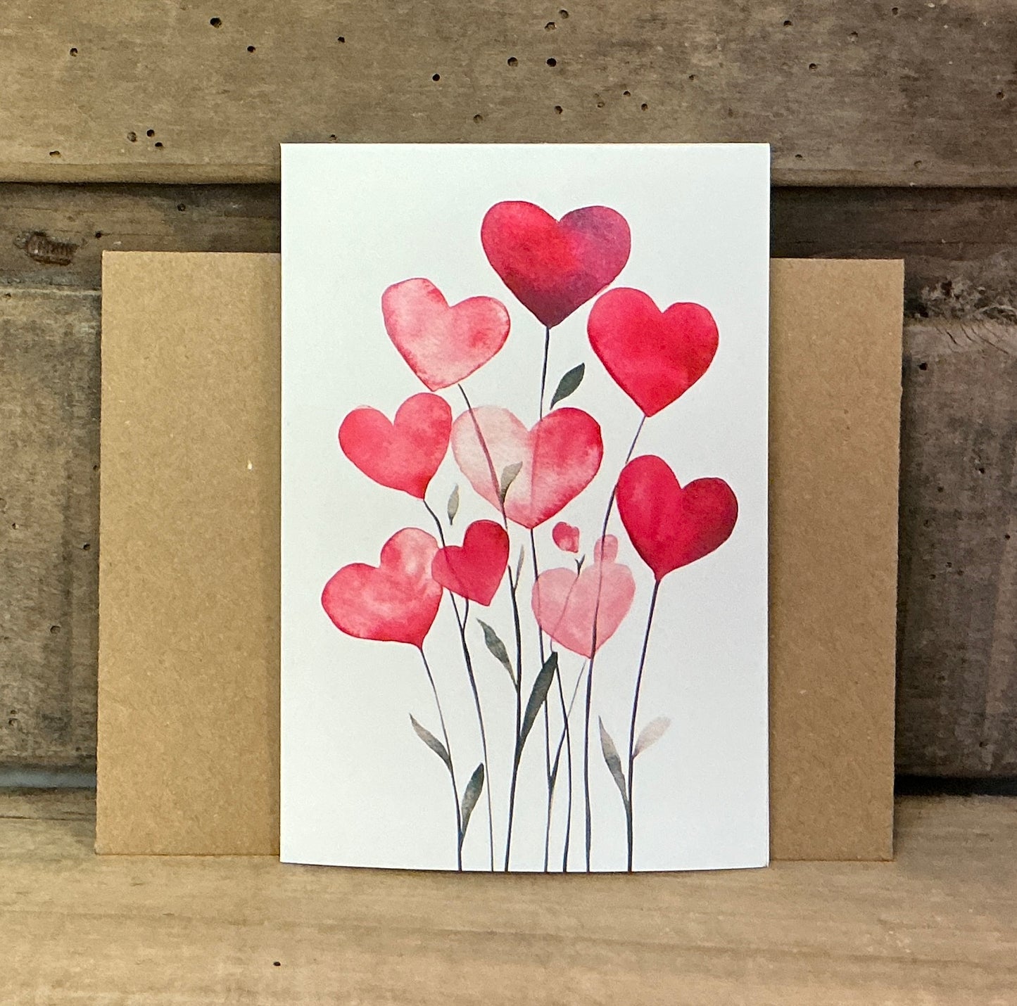 Valentine's Greeting Card with Heart Flower Theme