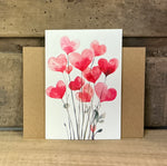 Valentine's Greeting Card with Heart Flower Theme