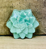 Simply Succulent handcrafted bar soap by Monticello Soap Company, side view of succulent-inspired novelty bar.
