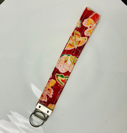 Multicolored Butterflies Fabric Keychain Wristlet