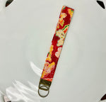 Multicolored Butterflies Fabric Keychain Wristlet