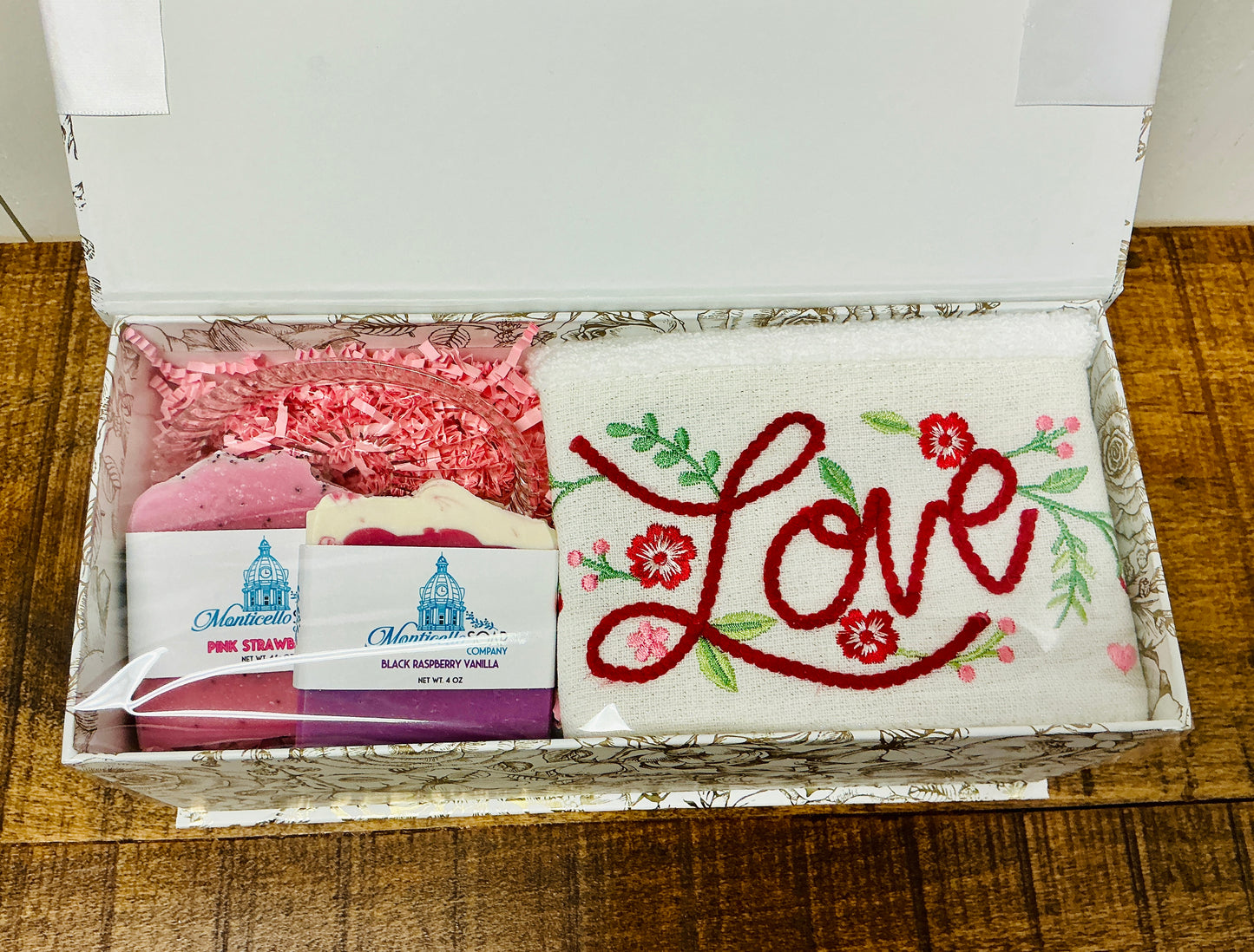 Valentine's Soap, Towel, and Soap Dish Set