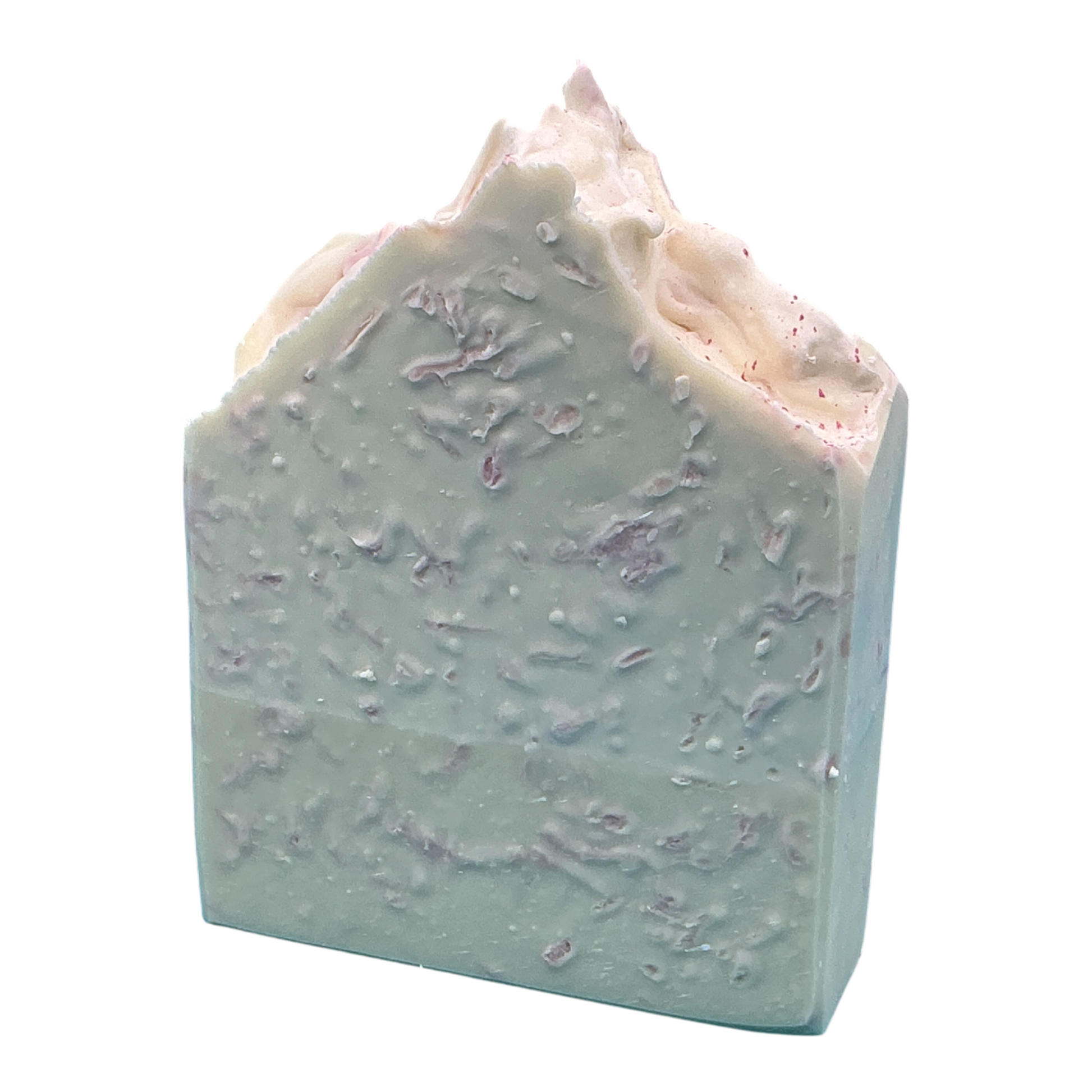Very Berry handcrafted bar soap by Monticello Soap Company, cream and pink swirl bar with fresh-picked berry scent.