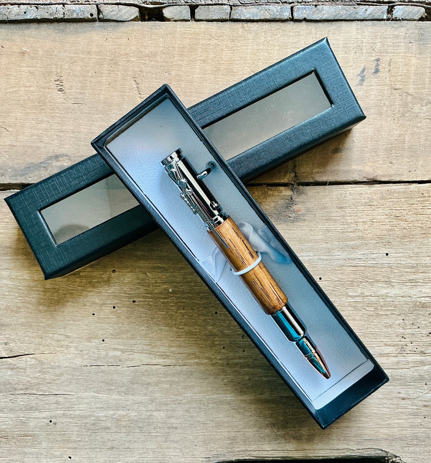 .30 Cal Bolt Action Pen Natural Wood and Chrome