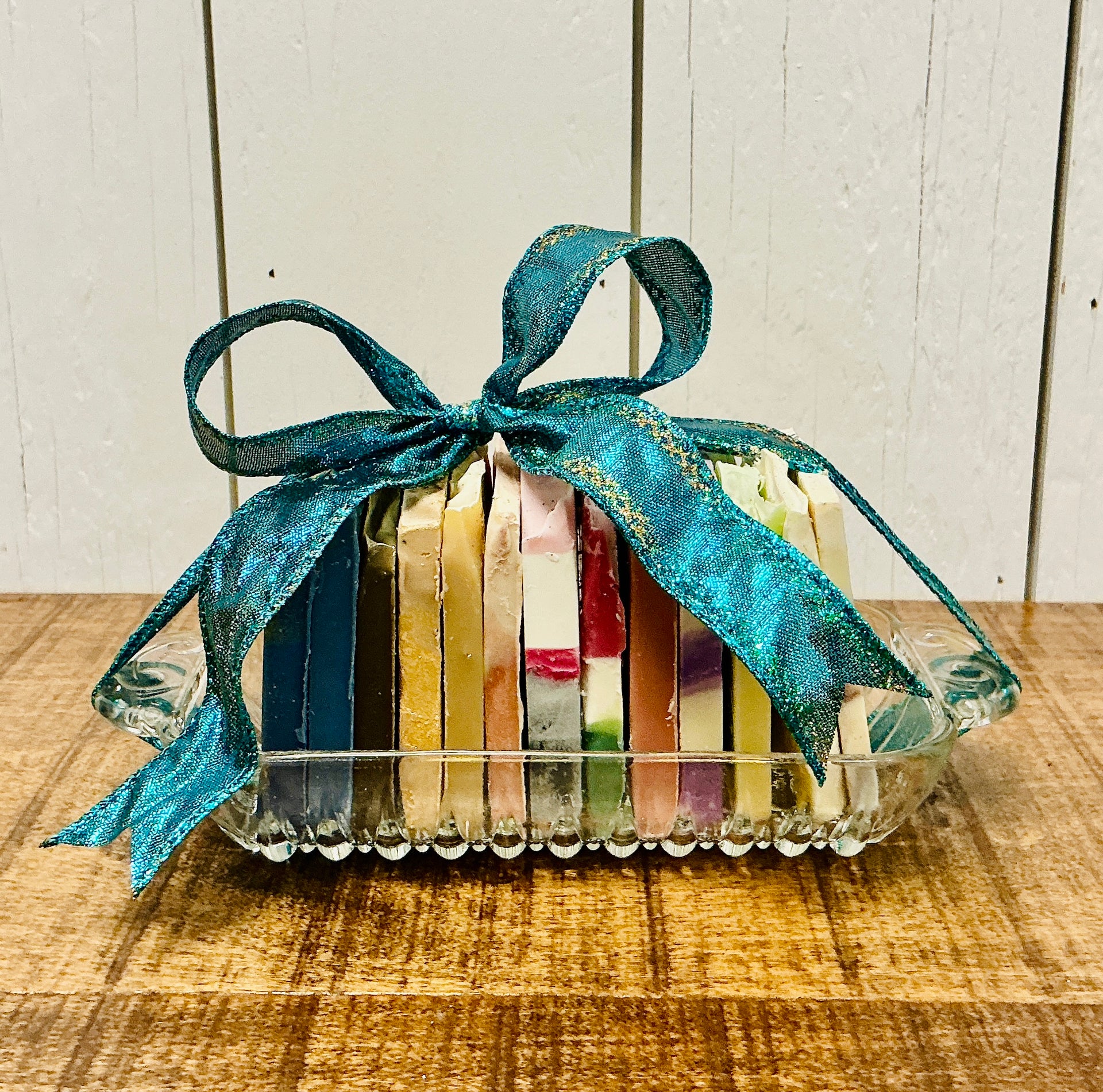 Soap Sampler in Vintage Hobnail Relish Dish