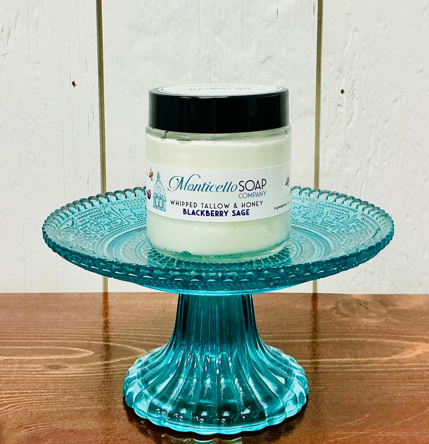 Whipped Tallow and Honey Blackberry Sage by Monticello Soap Company, whipped tallow with raw honey 4 oz jar