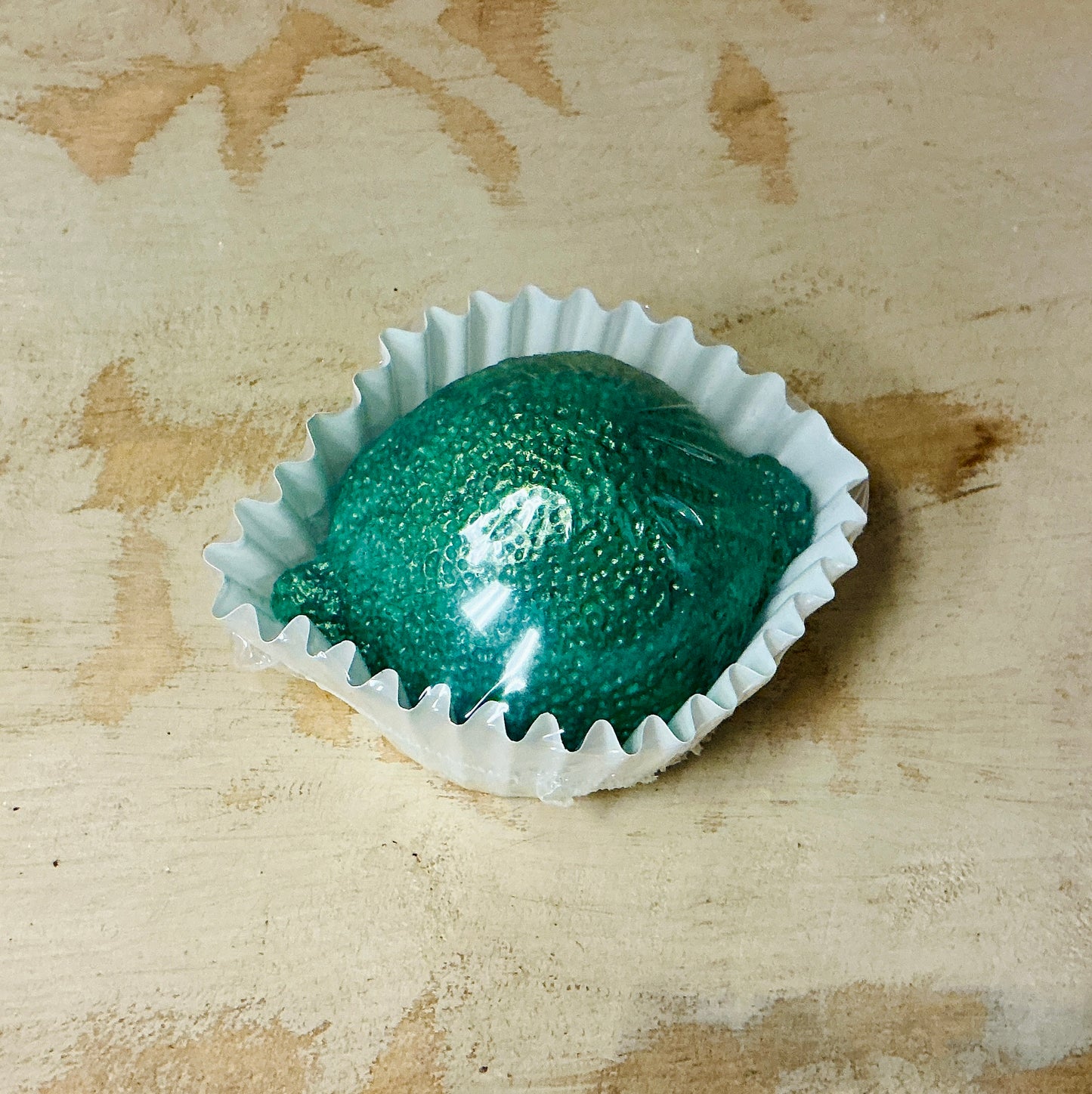 Zest of Lime handcrafted bar soap by Monticello Soap Company, novelty bar shaped like a fresh lime with crisp citrus scent.
