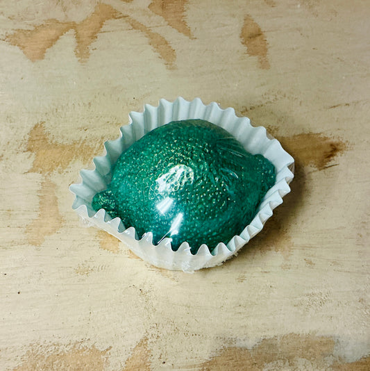 Zest of Lime handcrafted bar soap by Monticello Soap Company, novelty bar shaped like a fresh lime with crisp citrus scent.