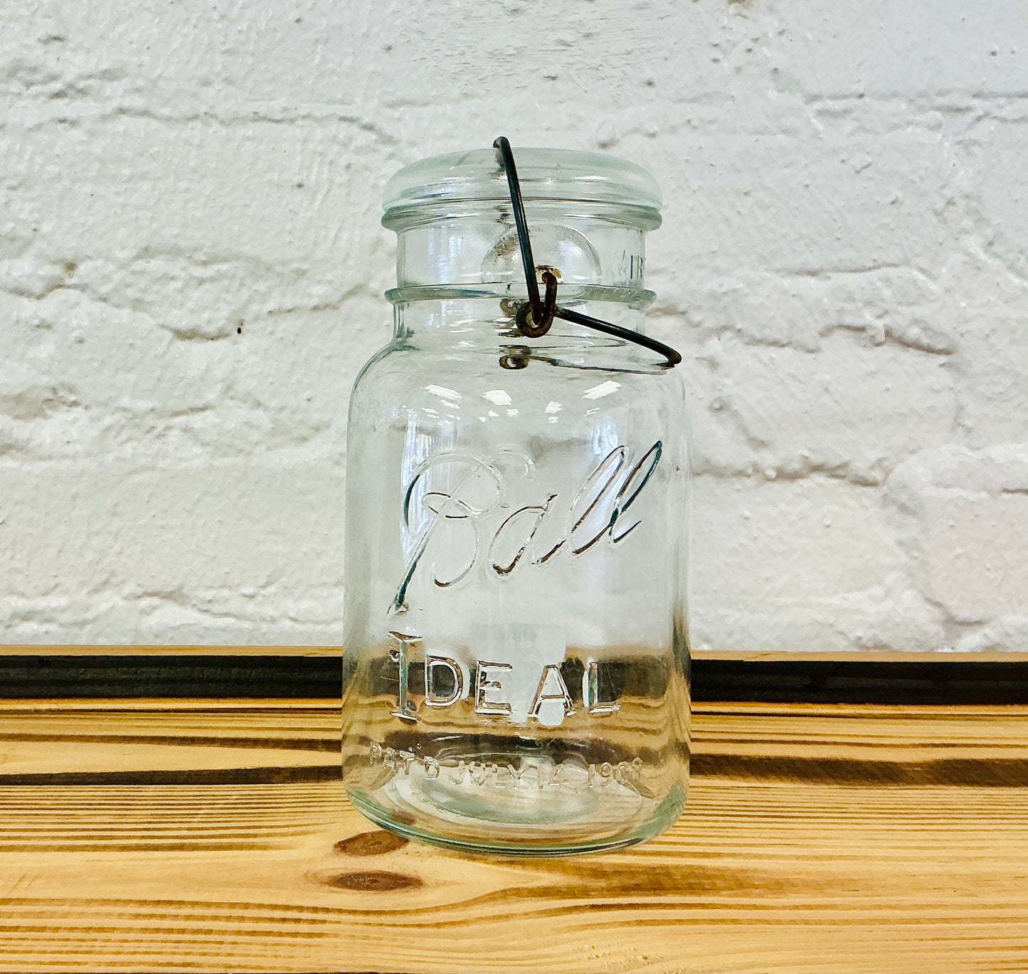 Vintage Ball Ideal Mason Jar with Wire Bail Closure, #0, vintage one-of-a-kind find from Monticello Soap Company
