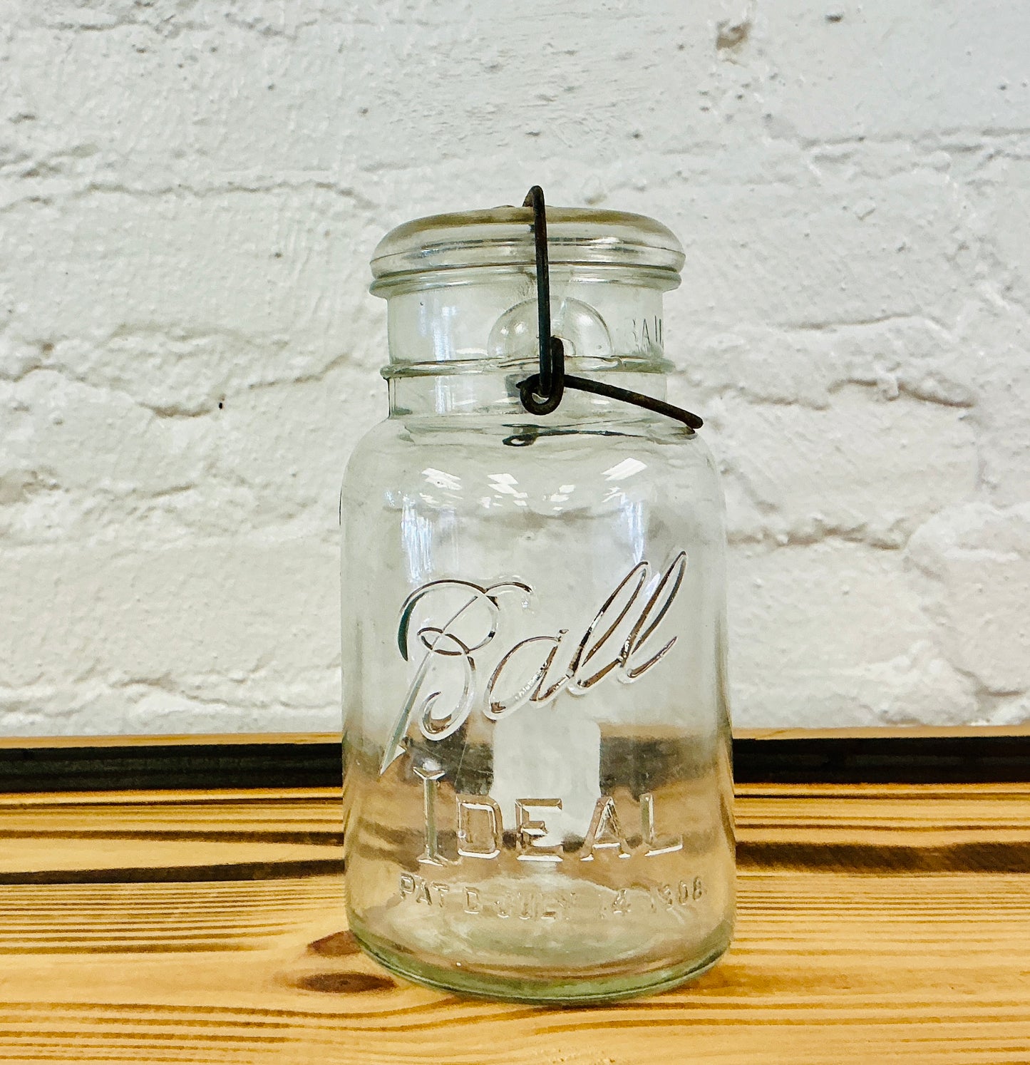 Vintage Ball Ideal Mason Jar with Wire Bail Closure, #1, vintage one-of-a-kind find from Monticello Soap Company