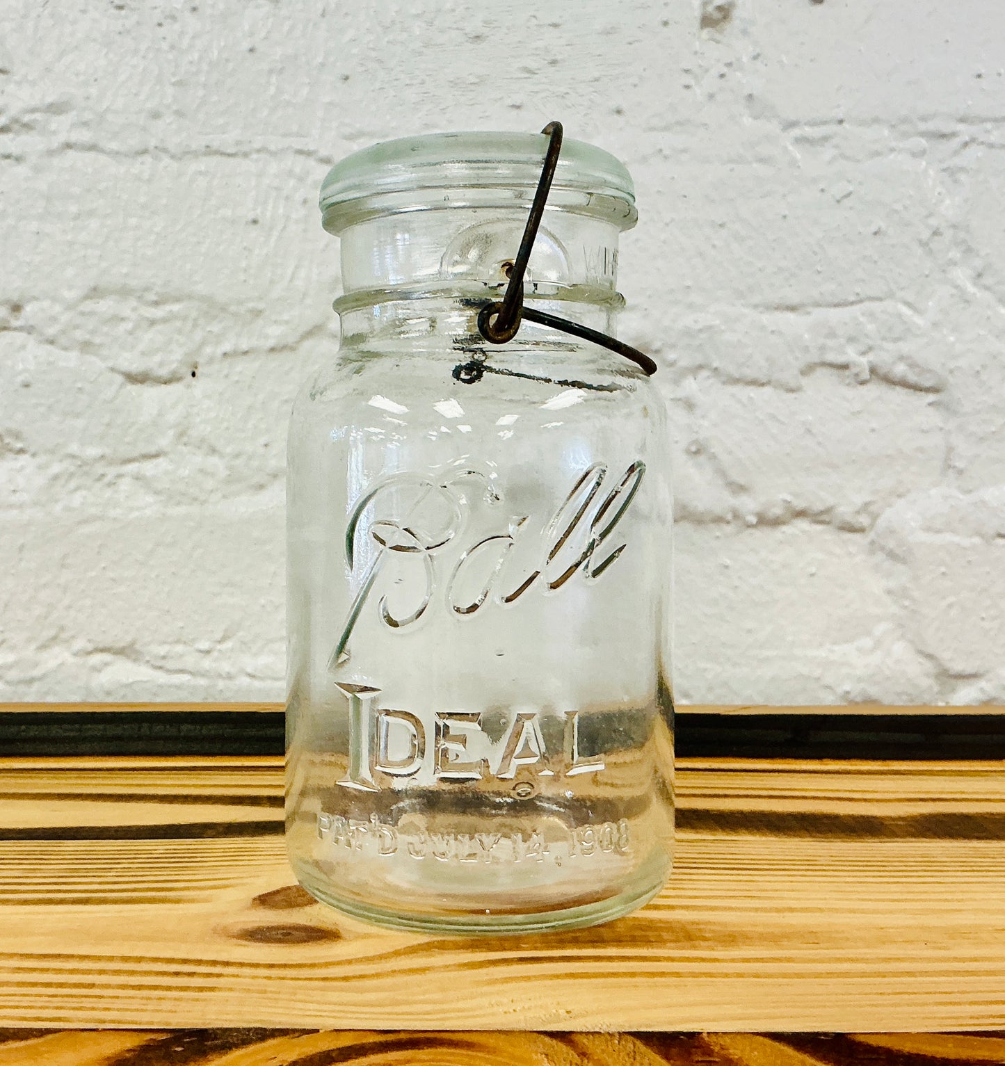 Vintage Ball Ideal Mason Jar with Wire Bail Closure, #8, vintage one-of-a-kind find from Monticello Soap Company