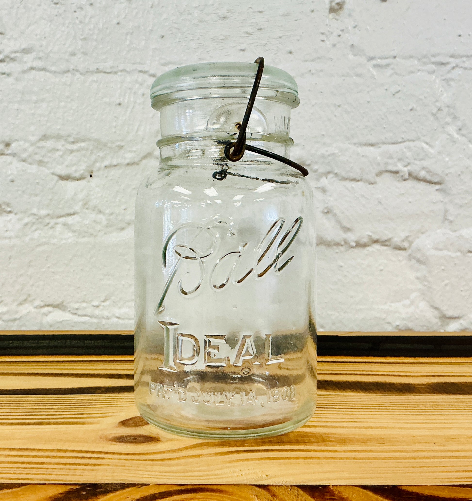 Vintage Ball Ideal Mason Jar with Wire Bail Closure, #8, vintage one-of-a-kind find from Monticello Soap Company