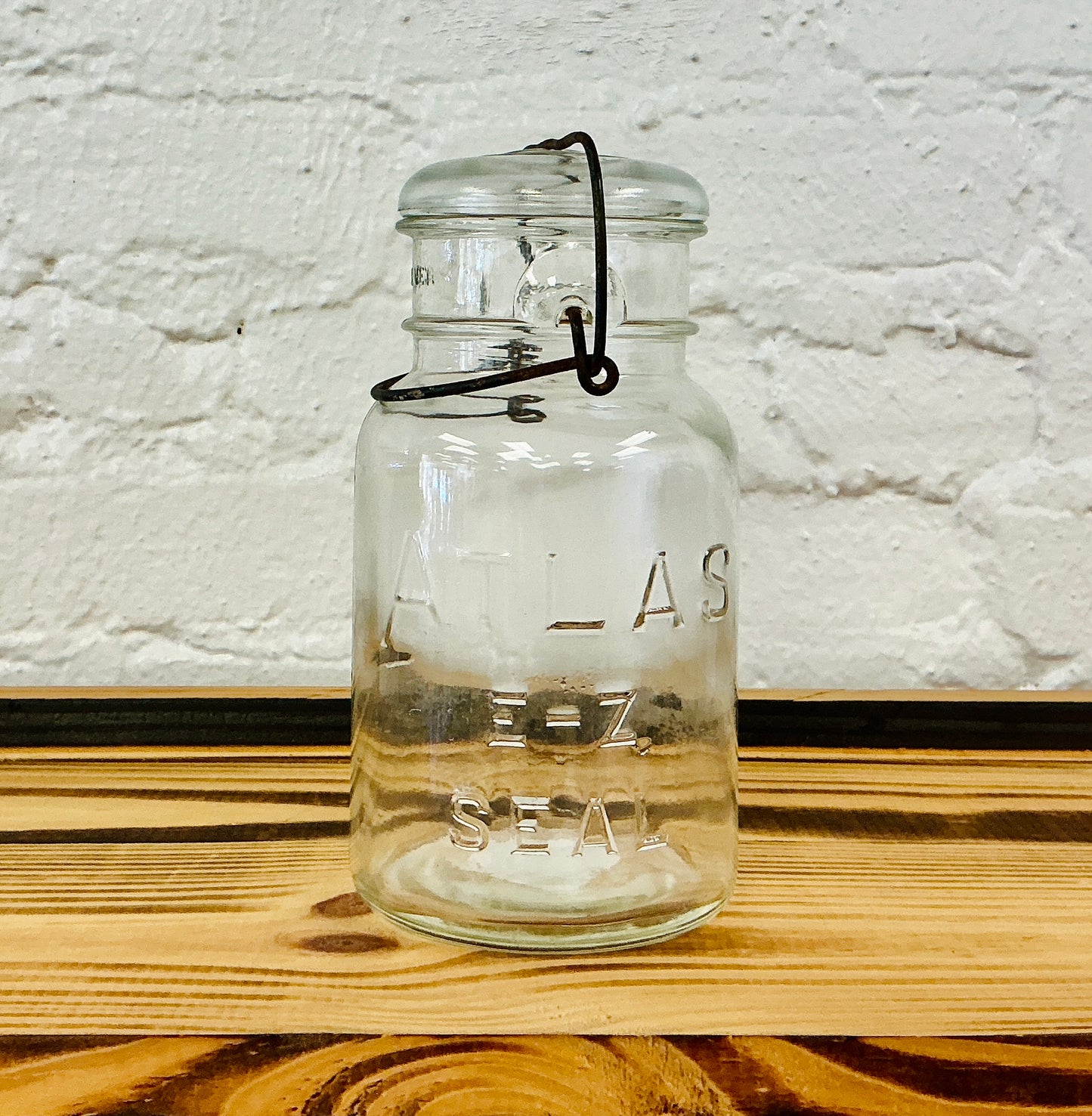 Vintage Hazel Atlas E - Z Seal Jar with Wire Bail Closure and Glass Lid, vintage find from Monticello Soap Company